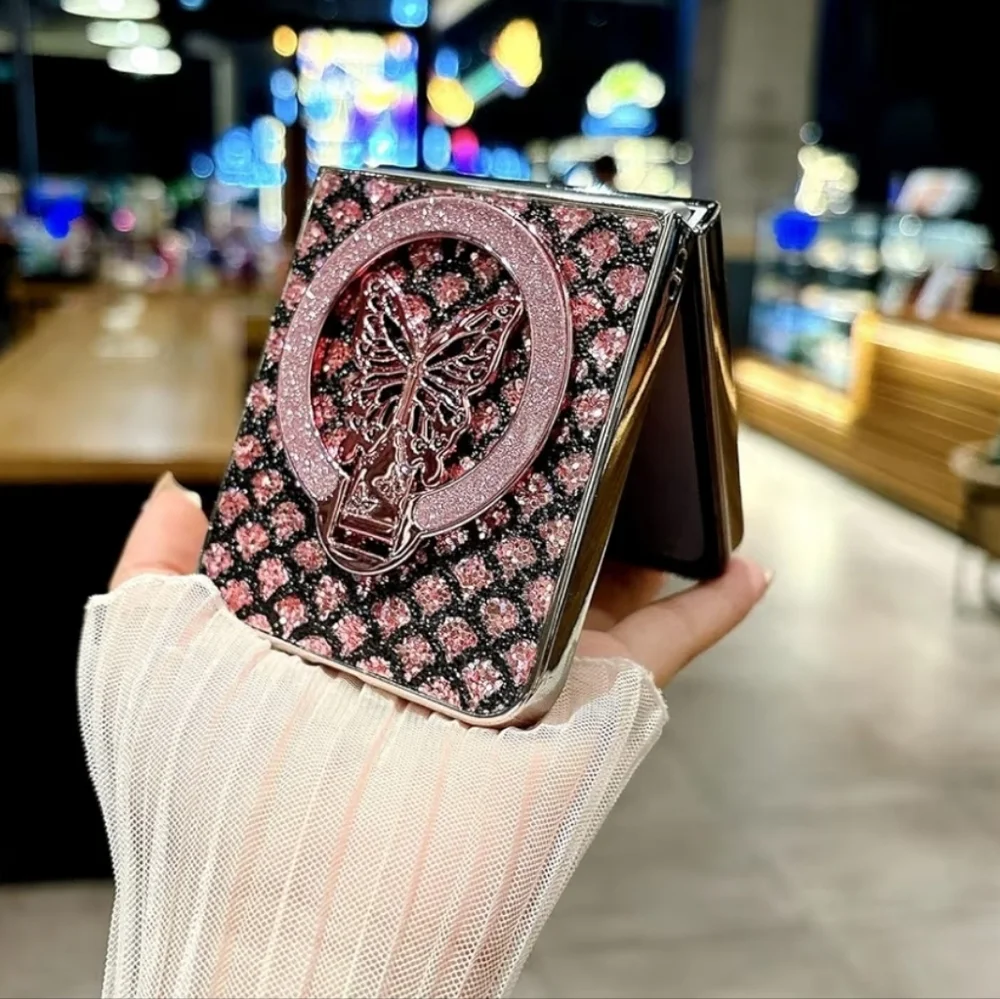 Glitter Butterfly Foldable Cellphone Magnetic Ring Holder‎ Phone Grip Kickstand